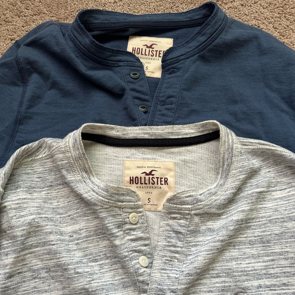 2 Hollister Henley long sleeves